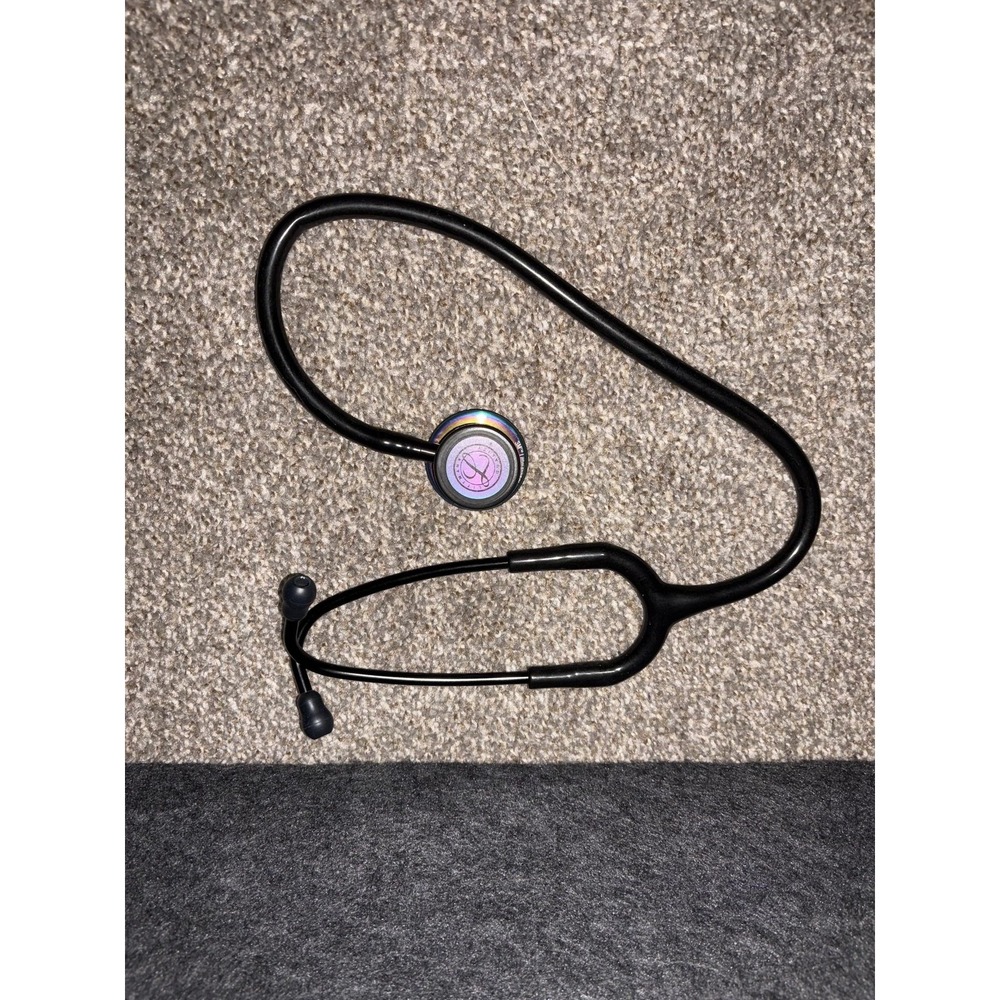 3M Littmann Classic III Stethoscope Black Tube Rainbow Finish USA With Case